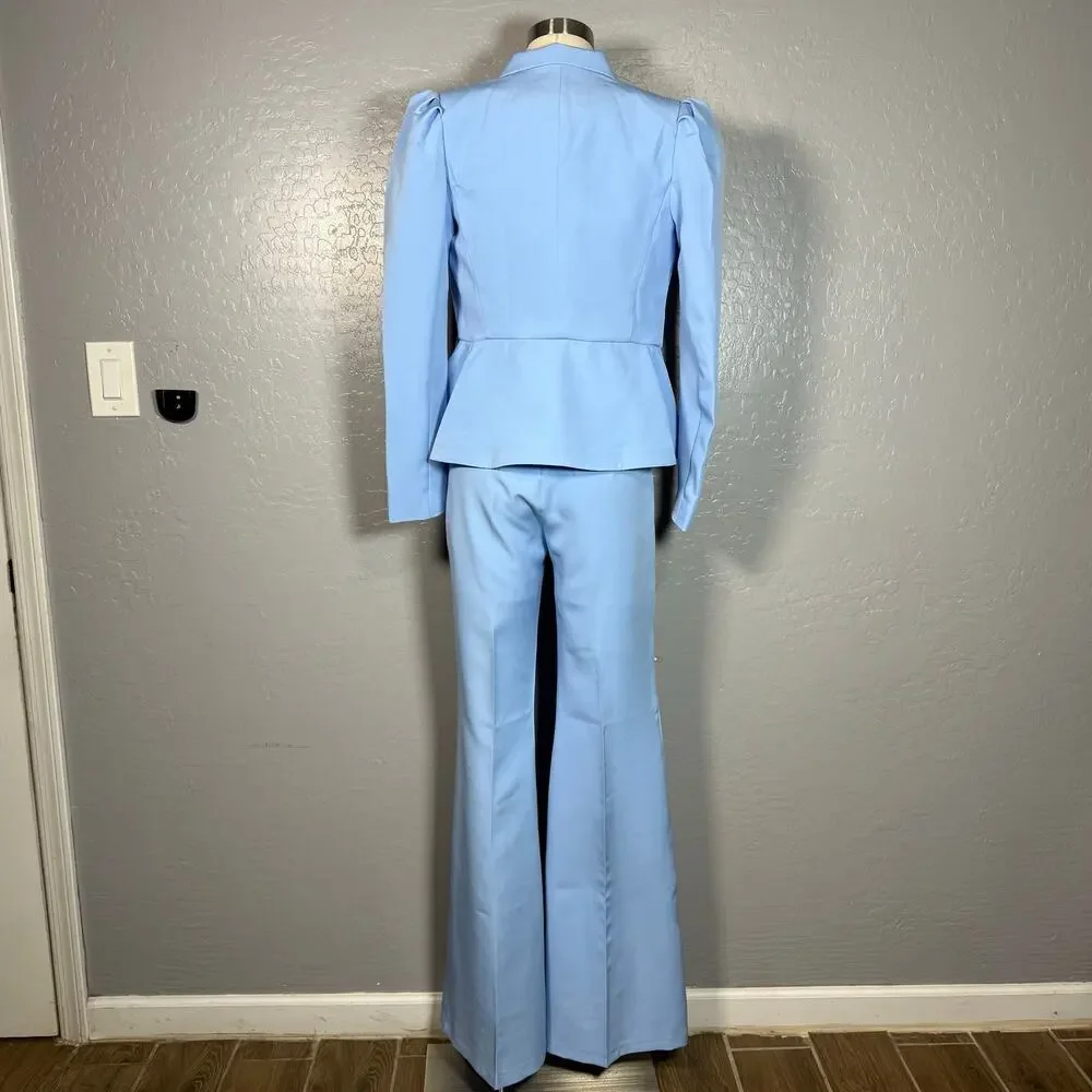 Elegaia Liora Sky-Blue Single-Breasted Suit 2-Piece, S